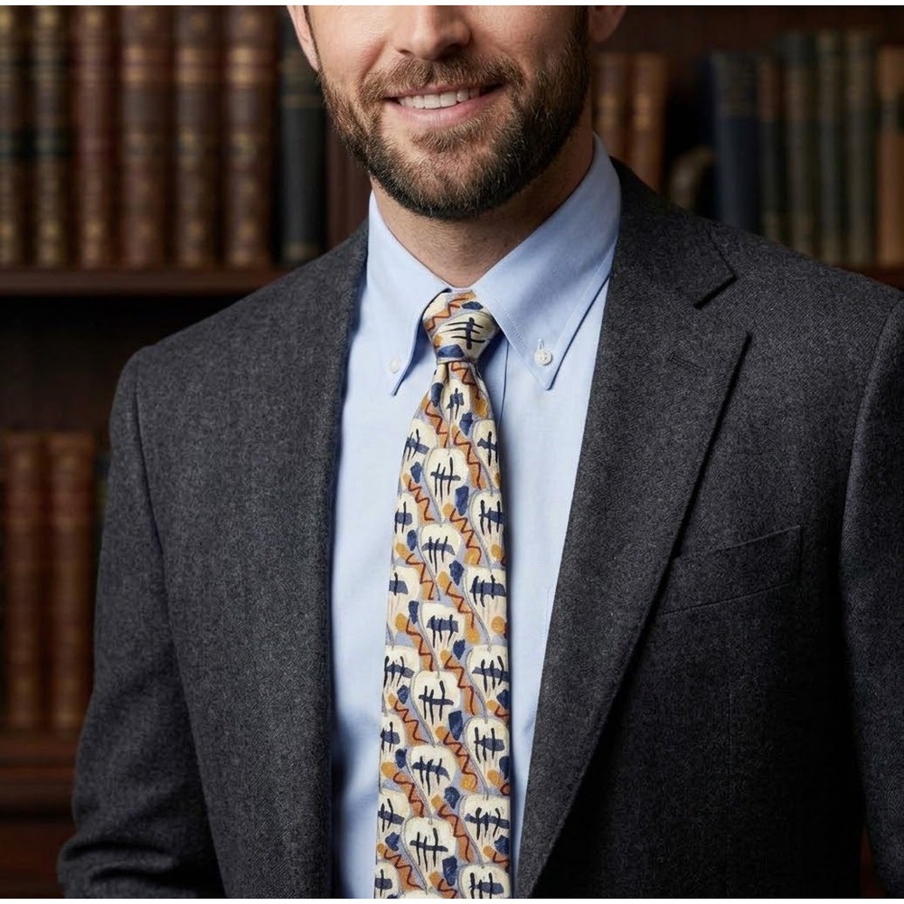 Jerry Garcia Mens‎ Silk Tie Duck Worm Alarm Collection Abstract Psychedelic